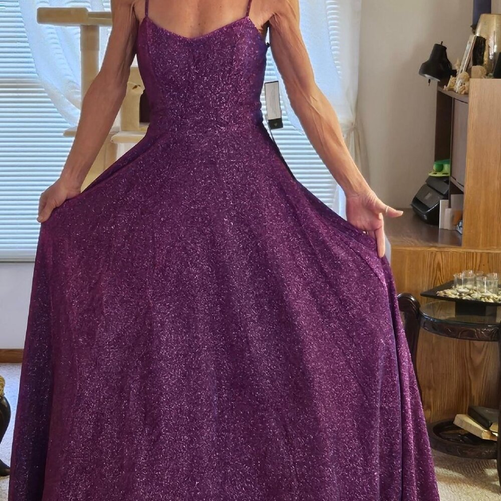 City Triangles Purple Sparkly Prom Homecoming Dress Size 3 Long NWT
